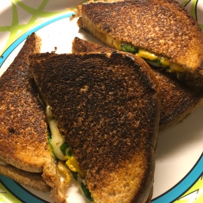 On the Doctor’s Table . . . “Grilled Spinach, Provolone, and Sharp Cheddar Cheese Sandwiches on Whole Wheat Bread with Warm Tomato-Basil Soup”
